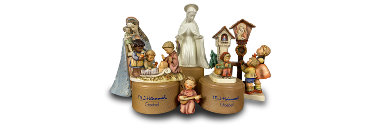 A small collection of religious hummelfigurines